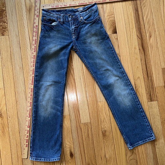 POLO Ralph Lauren designer-distressed blue jeans boys straight leg slim size 10 - Picture 5 of 16